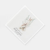 水彩ユーカリと白いドレスのブライダルシャワー スタンダードランチョンナプキン (角)