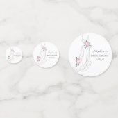 水彩ユーカリと芙蓉のドレス ブライダルシャワー コンフェッティ (正面)