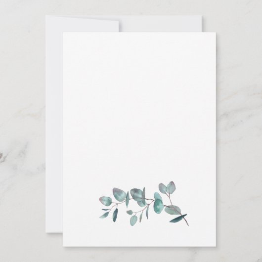 水彩ユーカリのメッセージカード 引っ越しのお知らせ 案内状 (裏面)