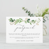 水彩ユーカリの枝　延期になった結婚式 案内状 (スタンド正面)