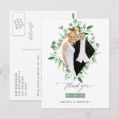 水彩ユーカリの森の緑の感謝 ポストカード (正面/裏面)