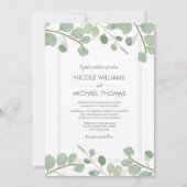 水彩ユーカリの結婚式招待状 招待状 (正面)