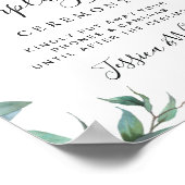 水彩ユーカリの結婚unpluggedの儀式 ポスター (角)