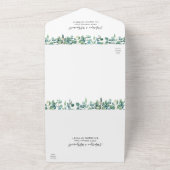 水彩ユーカリの葉のウェディングステーショナリー オールインワン招待状 (外側)