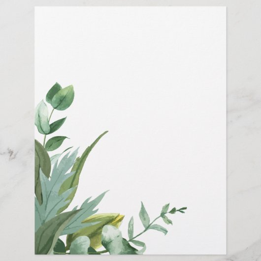 水彩ユーカリの葉の価格とサービス チラシ (裏面)