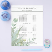 水彩ユーカリの葉の価格とサービス チラシ (シングル)