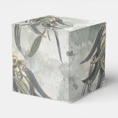 水彩ユーカリの葉グリーン ブライダルシャワー フェイバーボックス (裏面サイド)