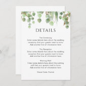 水彩ユーカリの葉 ゴールドの葉の結婚式 エンクロージャーカード (正面/裏面)