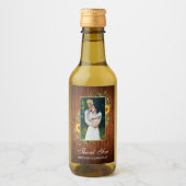 水彩ユーカリひまわりウッドミニ ワインラベル (正面)