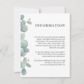 水彩ユーカリグリーンウェディングの詳細 招待状 (正面)