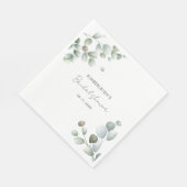 水彩ユーカリグリーンウェディングシャワー紙 スタンダードランチョンナプキン (角)