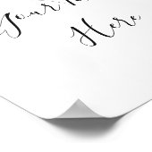 水彩ユーカリグリーン植物サイン ポスター (角)