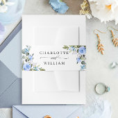 水彩ユーカリグリーン花束ウェディング 招待状ベリーバンド