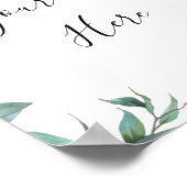 水彩ユーカリグリーン装飾サイン ラスティックポスター ポスター (角)