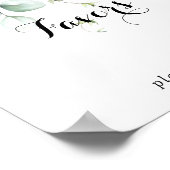 水彩ユーカリグリーン装飾 引き出物サイン ポスター (角)