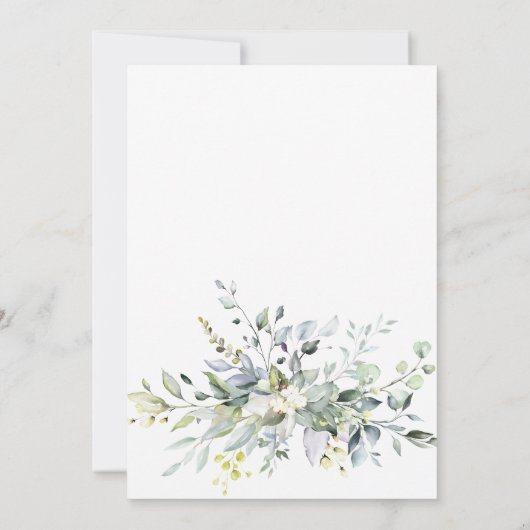 水彩ユーカリグリーン ウェディング 招待状 (裏面)