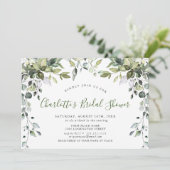 水彩ユーカリグリーン ブライダルシャワー 招待状 (スタンド正面)