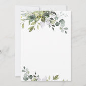 水彩ユーカリグリーン ブライダルシャワー 招待状 (裏面)