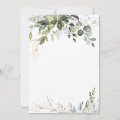 水彩ユーカリグリーン ブライダルシャワー 招待状 (裏面)