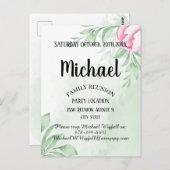 水彩ユーカリファミリー懇親会セーブザデート ポストカード (正面/裏面)