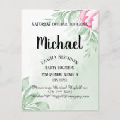 水彩ユーカリファミリー懇親会セーブザデート ポストカード (正面)