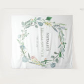 水彩ユーカリフローラグリーンブライダルシャワー タペストリー (正面(横))