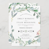 水彩ユーカリフローラグリ結婚ーネリ 招待状 (正面/裏面)
