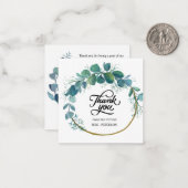 水彩ユーカリブライダルシャワーサンキューユー ノートカード (正面/裏面インサイチュ)