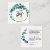 水彩ユーカリブライダルシャワーサンキューユー ノートカード (正面/裏面)