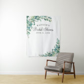 水彩ユーカリブライダルシャワーフォトブース タペストリー (インサイチュ)