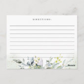 水彩ユーカリブライダルシャワーレシピカード ポストカード (裏面)