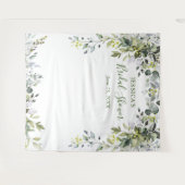 水彩ユーカリブライダルシャワー写真背景 タペストリー (正面(横))