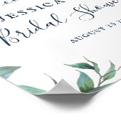 水彩ユーカリブライダルシャワー歓迎 ポスター (角)