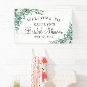水彩ユーカリブライダルシャワー歓迎 横断幕 (インサイチュ)