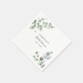 水彩ユーカリブライダルシャワー紙 スタンダードカクテルナプキン (角)