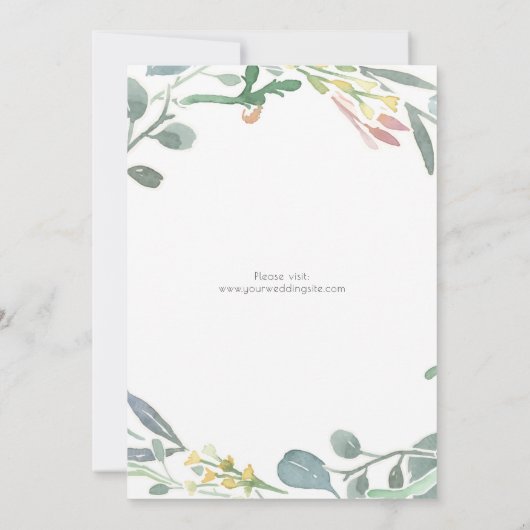 水彩ユーカリプスグリーンリー春の結婚式 招待状 (裏面)