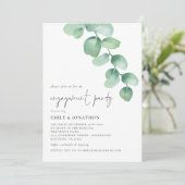 水彩ユーカリプタススクリプト婚約パーティ 招待状 (スタンド正面)