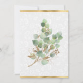 水彩ユーカリプトゥスグリーンリース誕生日 招待状 (裏面)