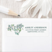 水彩ユーカリプトゥスグリーン差出人住所 ラベル (インサイチュ)