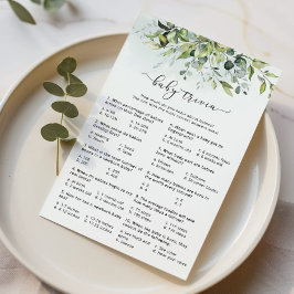 水彩ユーカリベビートリビアゲーム