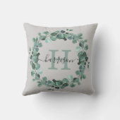 水彩ユーカリリース緑化モノグラム クッション (裏面)