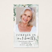 水彩ユーカリ写真記念祈りの言葉カード (正面)