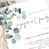 水彩ユーカリ婚約招待状 招待状