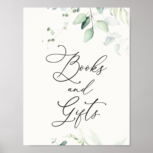 水彩ユーカリ本とギフトポスター ポスター (正面)
