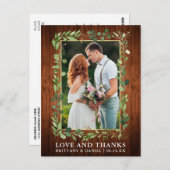 水彩ユーカリ材 ゴールド ラブアンドサンクス ポストカード (正面/裏面)