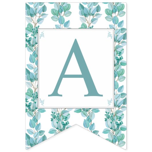 水彩ユーカリ枝特別な機会 バンティングフラッグ (第2の旗)