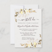 水彩ユーカリ現代的誓いの更新 招待状 (正面)