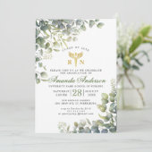 水彩ユーカリ看護学校卒業 招待状 (スタンド正面)