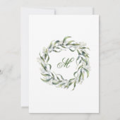 水彩ユーカリ看護学校卒業 招待状 (裏面)