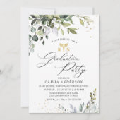 水彩ユーカリ看護学校卒業 招待状 (正面)